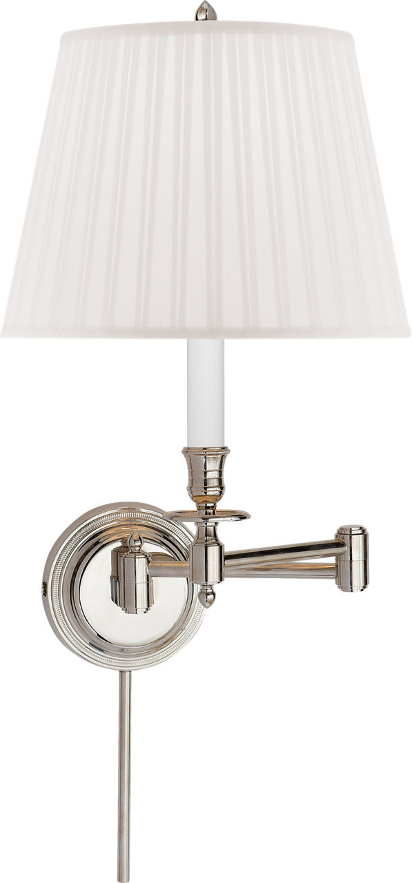 Candlestick Swing Arm | Polished Nickel | Silk Shade