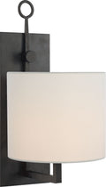 Aspen Iron Wall Lamp | Black Rust | Linen Shade
