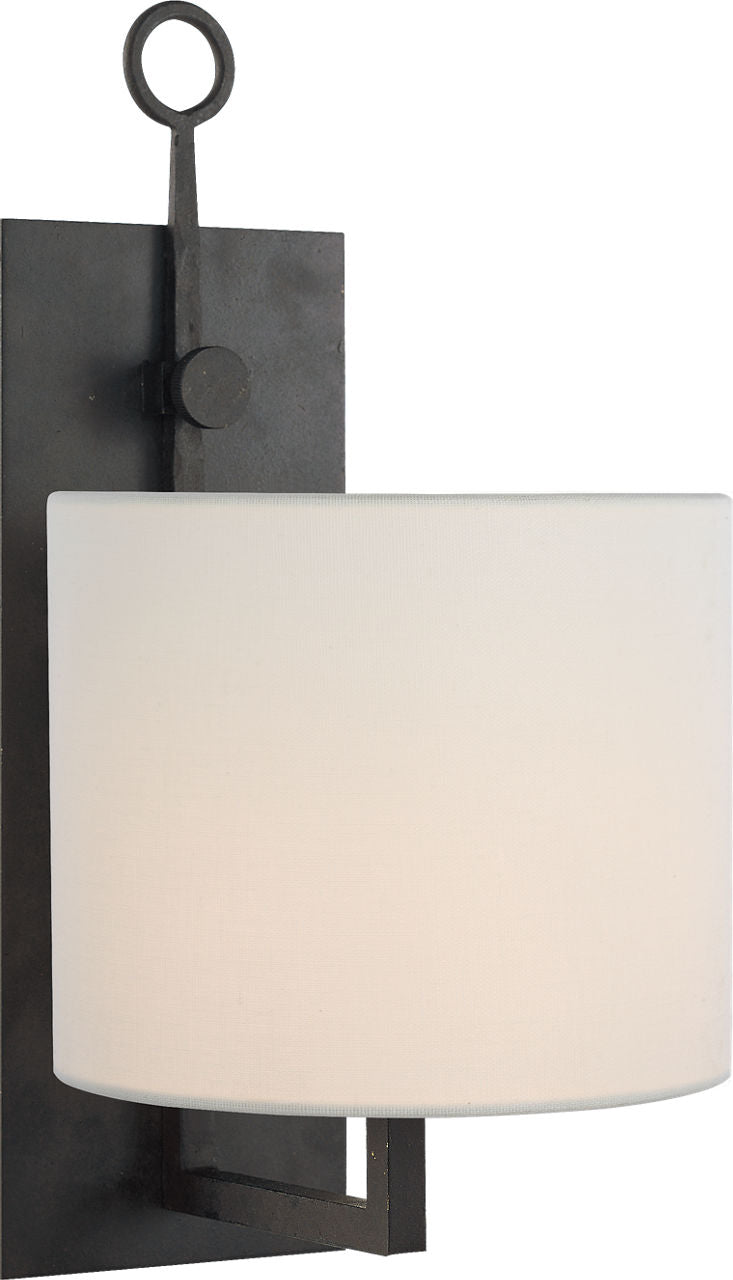 Aspen Iron Wall Lamp | Black Rust | Linen Shade