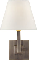 Architectural Wall Sconce | Brushed Steel | Linen Shade