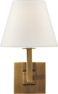 Architectural Wall Sconce | Hand-Rubbed Antique Brass | Linen Shade