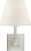 Architectural Wall Sconce | Polished Nickel | Linen Shade