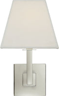 Architectural Wall Sconce | Polished Nickel | Square Linen Shade
