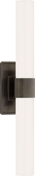 Presidio Petite Double Sconce | Bronze | White Glass