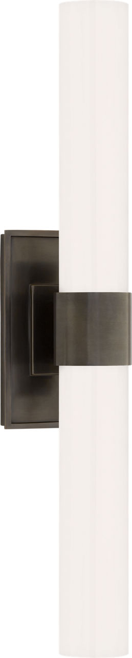 Presidio Petite Double Sconce | Bronze | White Glass