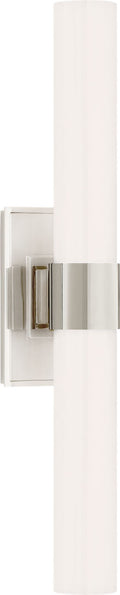 Presidio Petite Double Sconce | Polished Nickel | White Glass
