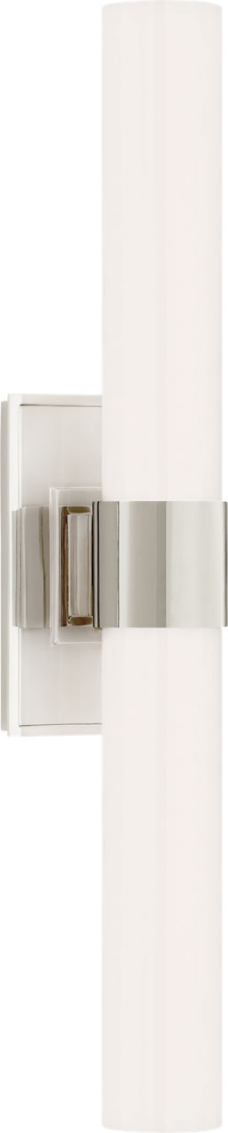 Presidio Petite Double Sconce | Polished Nickel | White Glass
