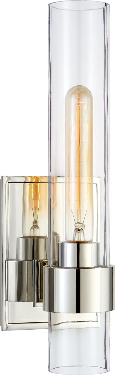 Presidio Petite Sconce | Polished Nickel | Clear Glass