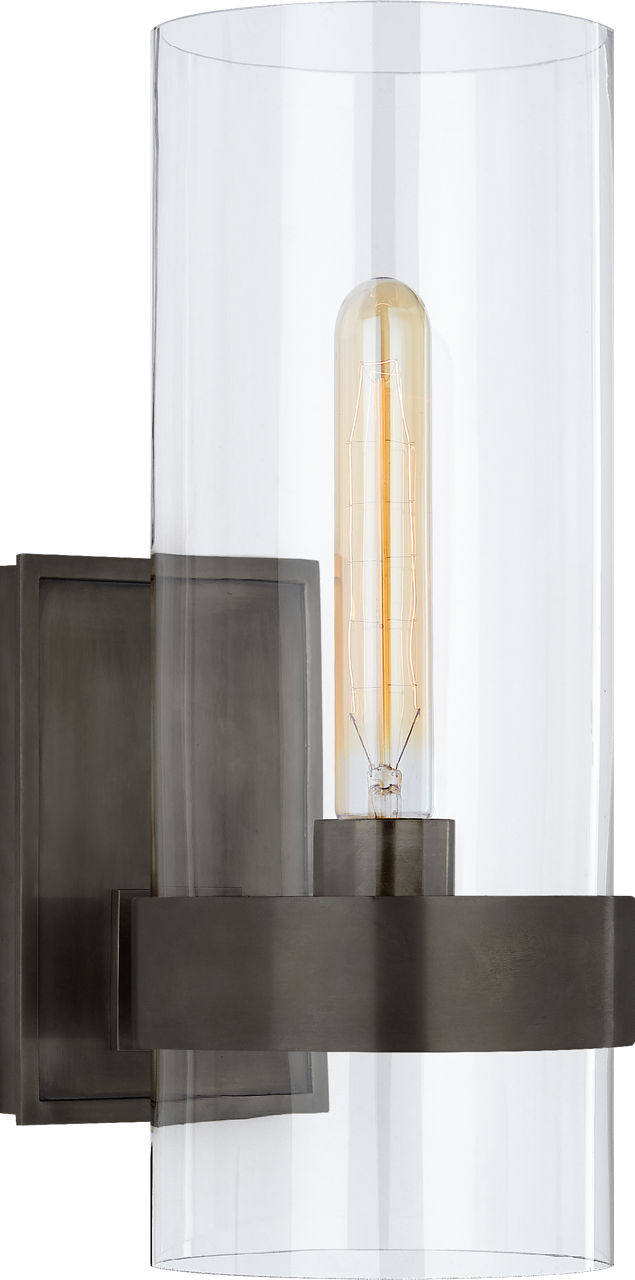 Presidio Small Sconce | Bronze | Clear Glass