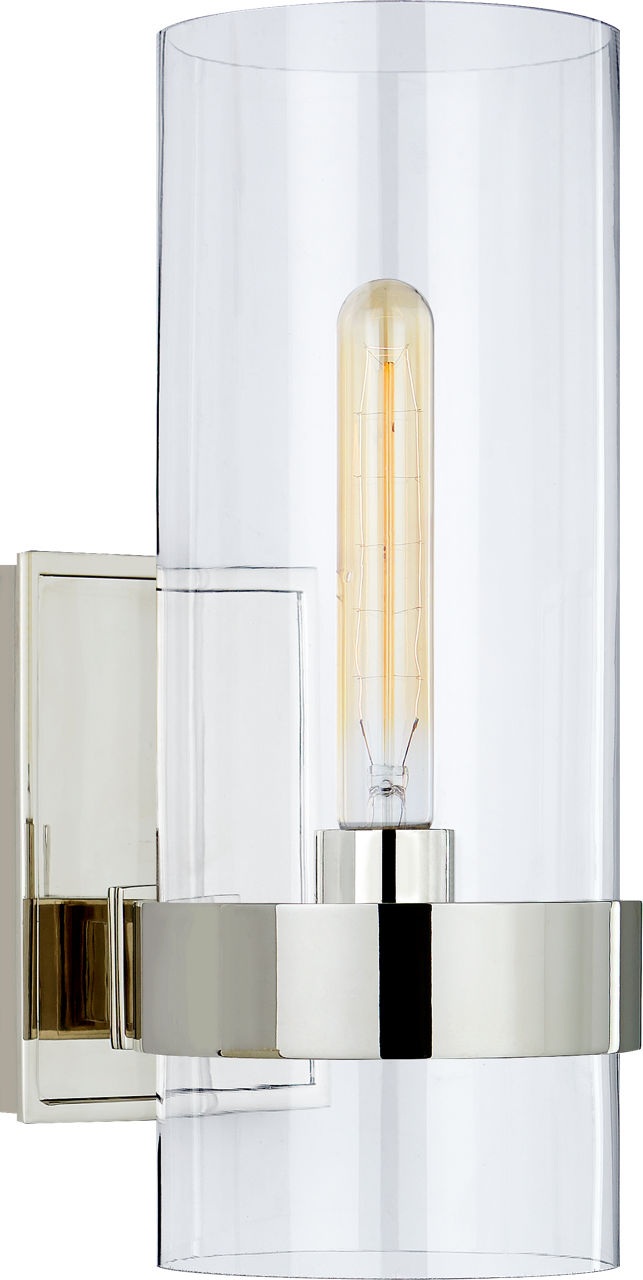 Presidio Small Sconce | Polished Nickel | Clear Glass