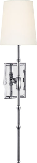 Grenol Single Bamboo Tail Sconce | Polished Nickel | Linen Shade