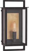 Halle Small Wall Lantern | Aged Iron and Clear Glass