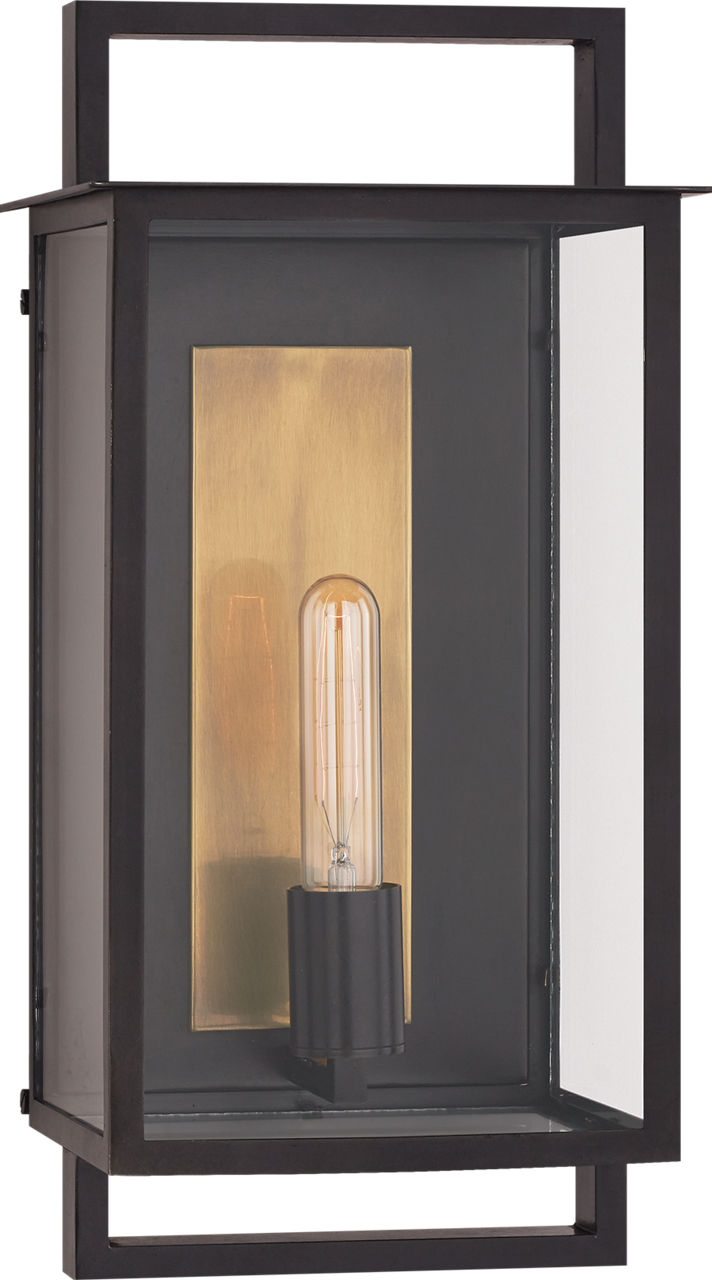 Halle Medium Wall Lantern | Aged Iron | Clear Glass