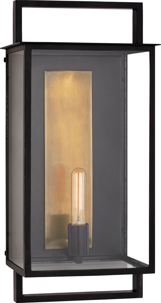 Halle Large Wall Lantern | Aged Iron and Clear Glass