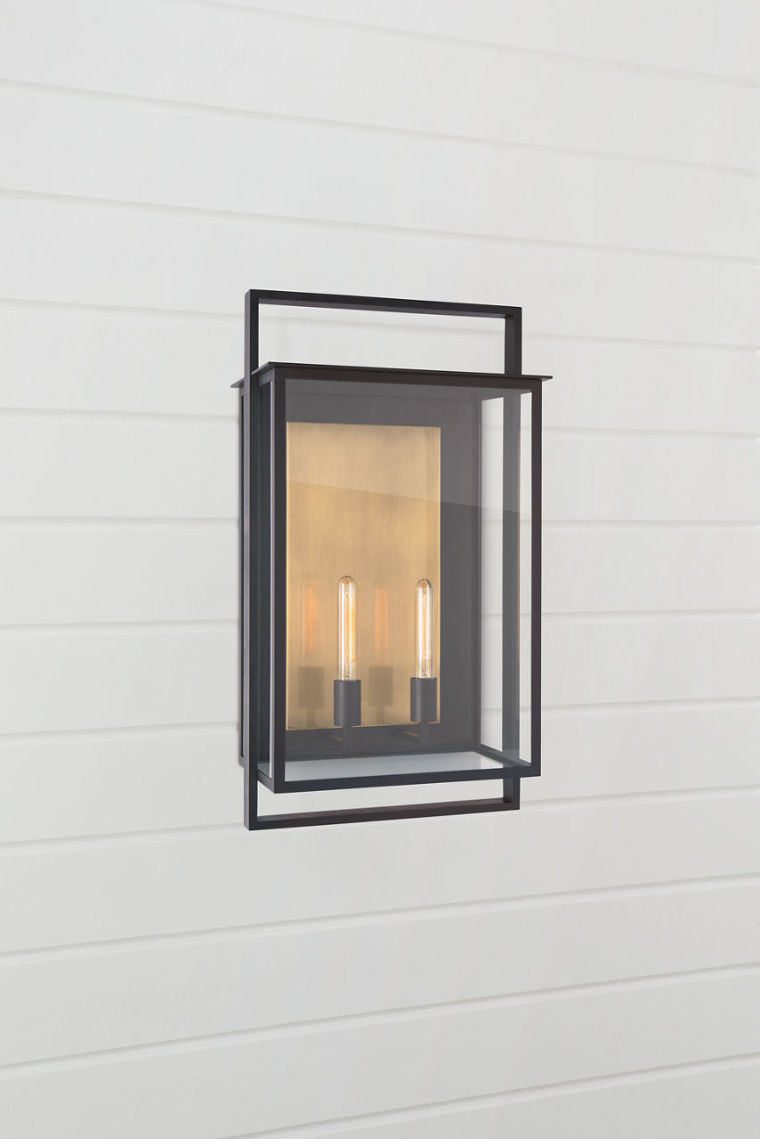 Halle Grande Wall Lantern | Aged Iron | Clear Glass