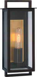 Halle Small Narrow Wall Lantern | Aged Iron | Clear Glass