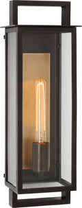 Halle Medium Narrow Wall Lantern | Aged Iron | Clear Glass