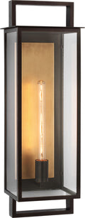 Halle Large Narrow Wall Lantern | Aged Iron | Clear Glass