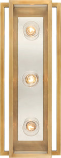 Halle 18" Vanity Light | Hand-Rubbed Antique Brass and Polished Nickel | Clear Glass