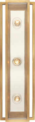 Halle 24" Vanity Light | Hand-Rubbed Antique Brass and Polished Nickel | Clear Glass