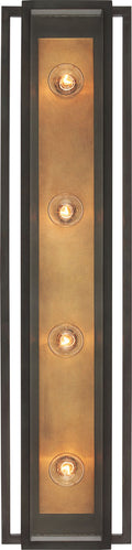 Halle 30" Vanity Light | Bronze and Hand-Rubbed Antique Brass | Clear Glass