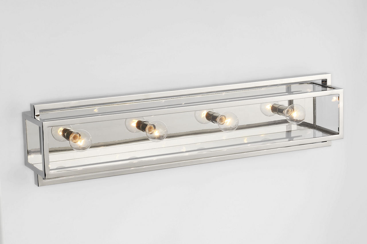 Halle 30" Vanity Light | Polished Nickel | Clear Glass