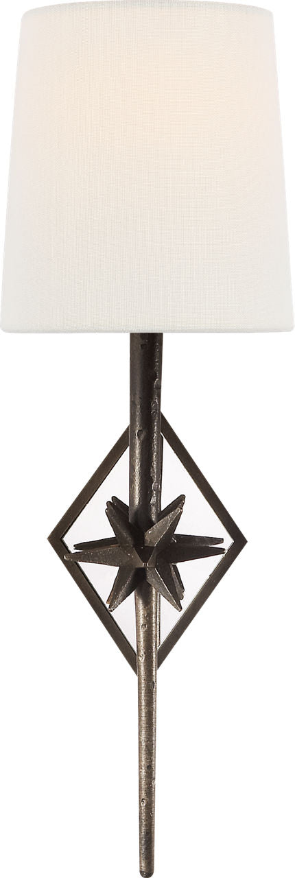 Etoile Sconce | Aged Iron | Linen Shade