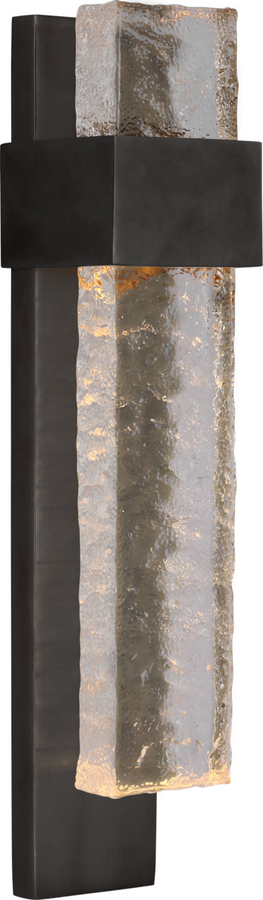 Brock Medium Sconce | Bronze and Clear Wavy Glass
