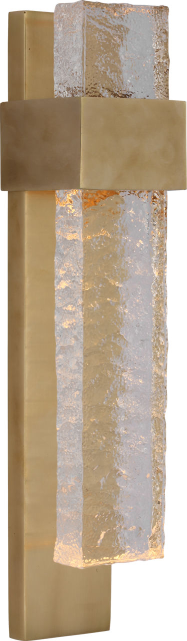 Brock Medium Sconce | Soft Brass and Clear Wavy Glass