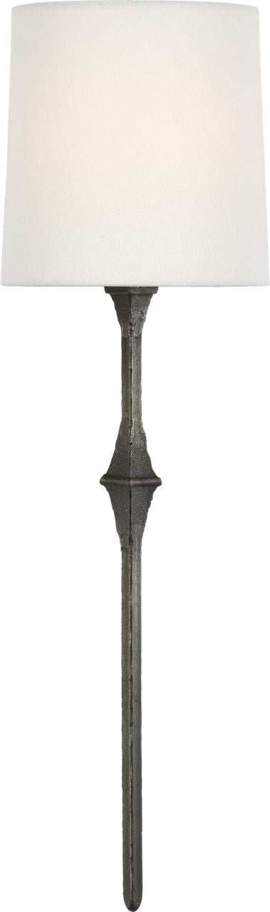 Dauphine Sconce | Aged Iron | Linen Shade