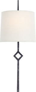 Cranston Small Sconce | Aged Iron | Linen Shade