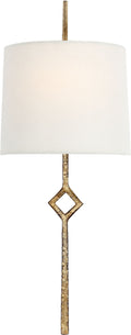 Cranston Small Sconce | Gilded Iron | Linen Shade