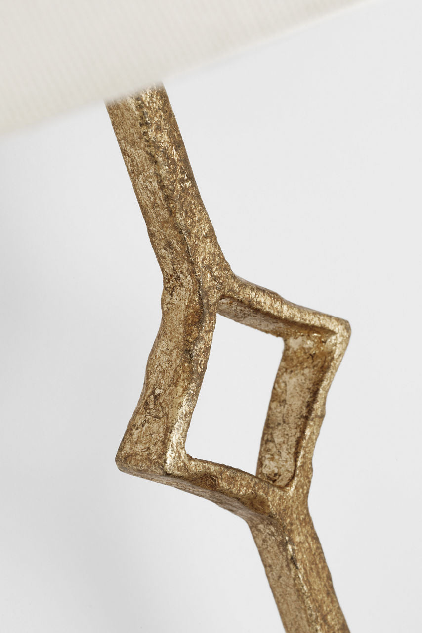 Cranston Small Sconce | Gilded Iron | Linen Shade