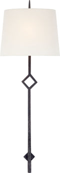 Cranston Large Sconce | Aged Iron | Linen Shade