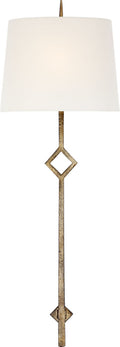 Cranston Large Sconce | Gilded Iron | Linen Shade