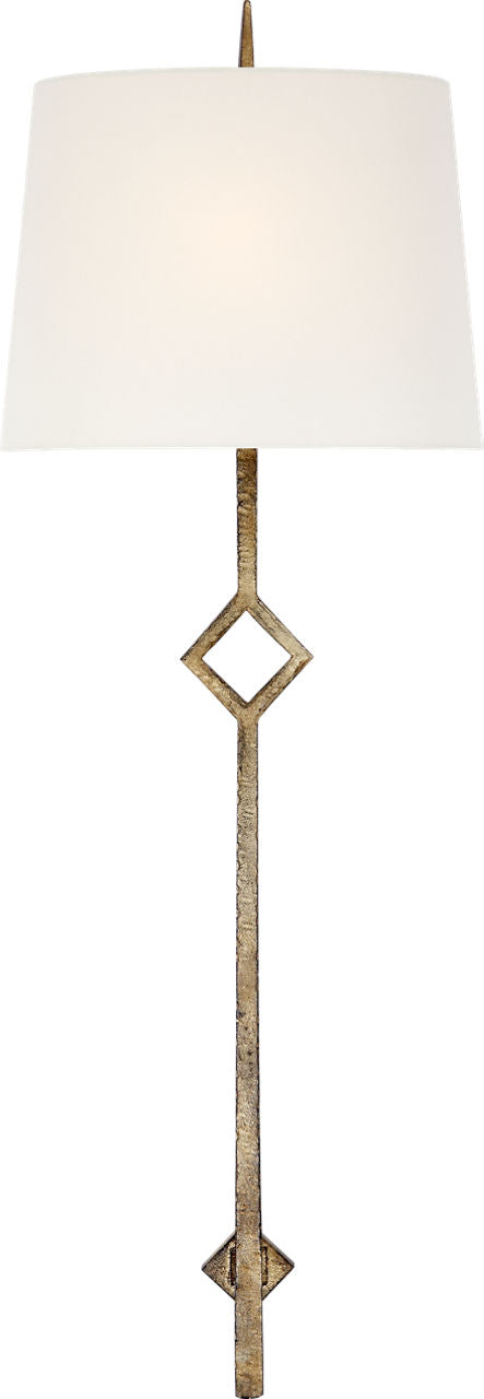 Cranston Large Sconce | Gilded Iron | Linen Shade
