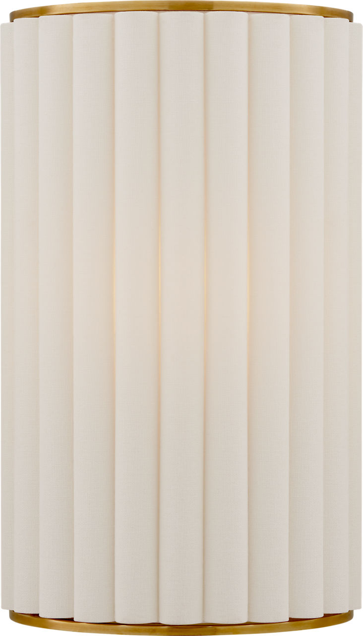 Palati Small Sconce | Hand-Rubbed Antique Brass | Linen Shade