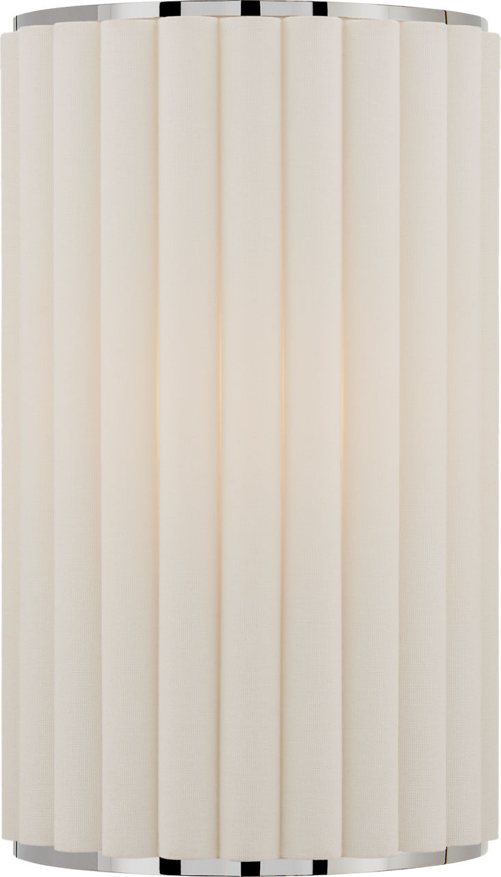 Palati Small Sconce | Polished Nickel | Linen Shade