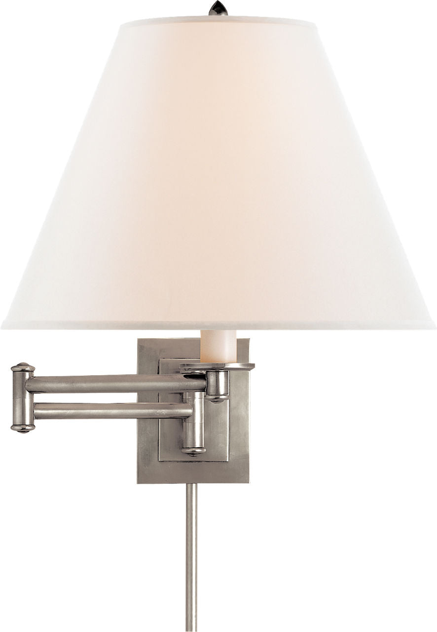 Primitive Swing Arm | Antique Nickel | Linen Shade