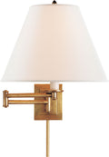 Primitive Swing Arm | Hand-Rubbed Antique Brass | Linen Shade