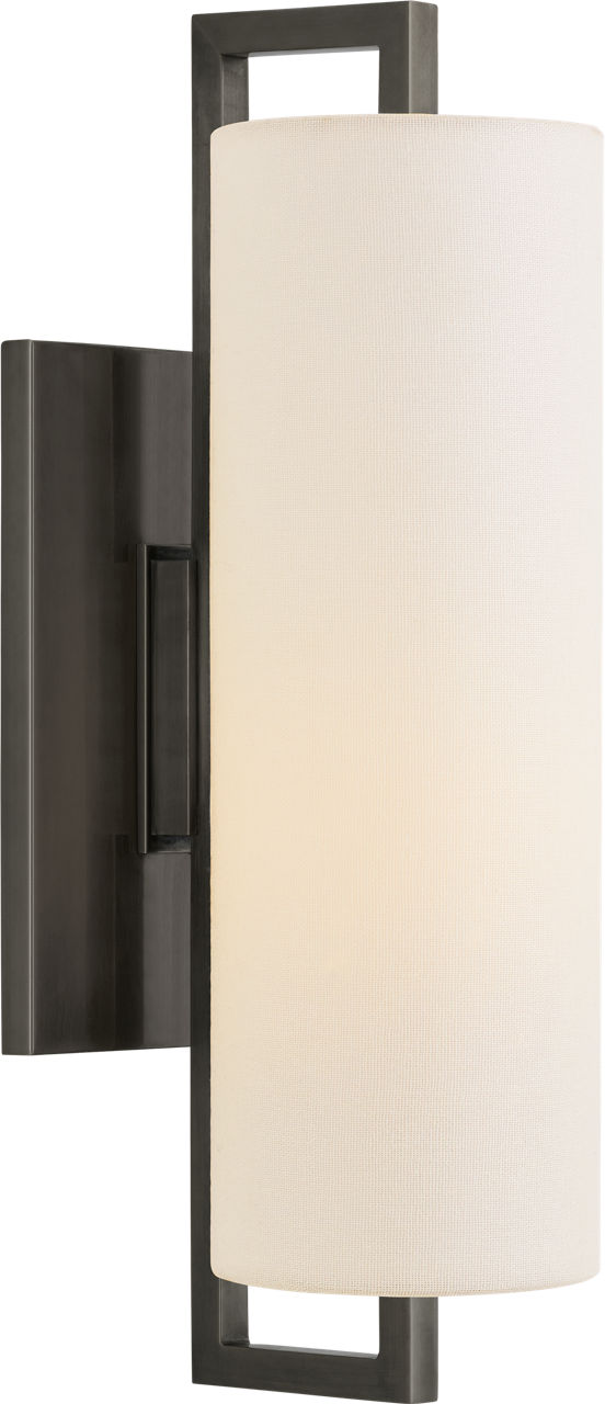 Bowen Medium Sconce | Bronze | Linen Shade
