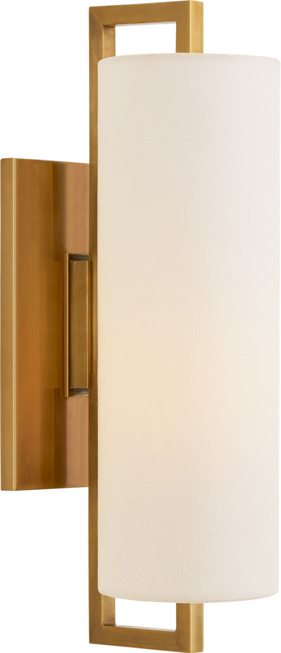 Bowen Medium Sconce | Hand-Rubbed Antique Brass | Linen Shade
