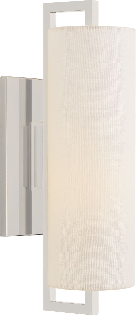 Bowen Medium Sconce | Polished Nickel | Linen Shade