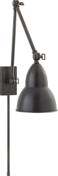 French Library Double Arm Wall Lamp | Bronze