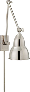 French Library Double Arm Wall Lamp | Polished Nickel