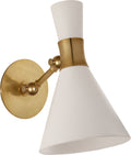 Liam Small Articulating Sconce | Hand-Rubbed Antique Brass | Matte White Shade