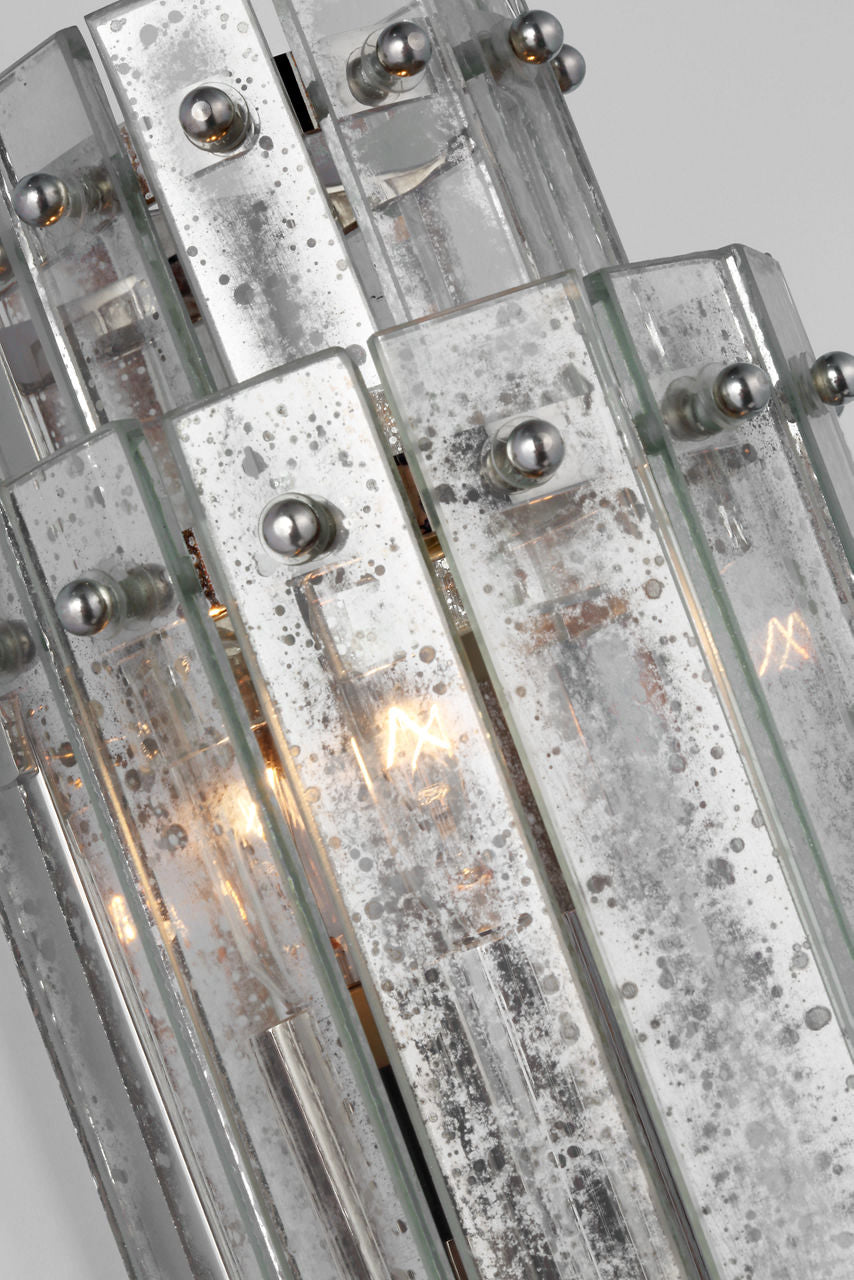 Cadence Small Tiered Sconce | Polished Nickel | Antique Mirror