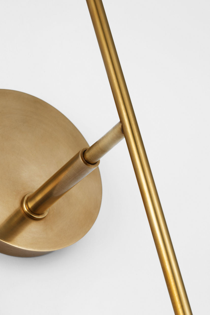 Calvino Large Tail Sconce | Hand-Rubbed Antique Brass | Clear Glass