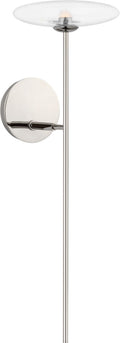 Calvino Large Tail Sconce | Polished Nickel | Clear Glass