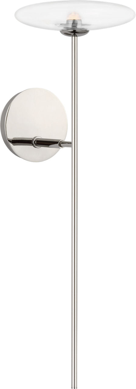 Calvino Large Tail Sconce | Polished Nickel | Clear Glass